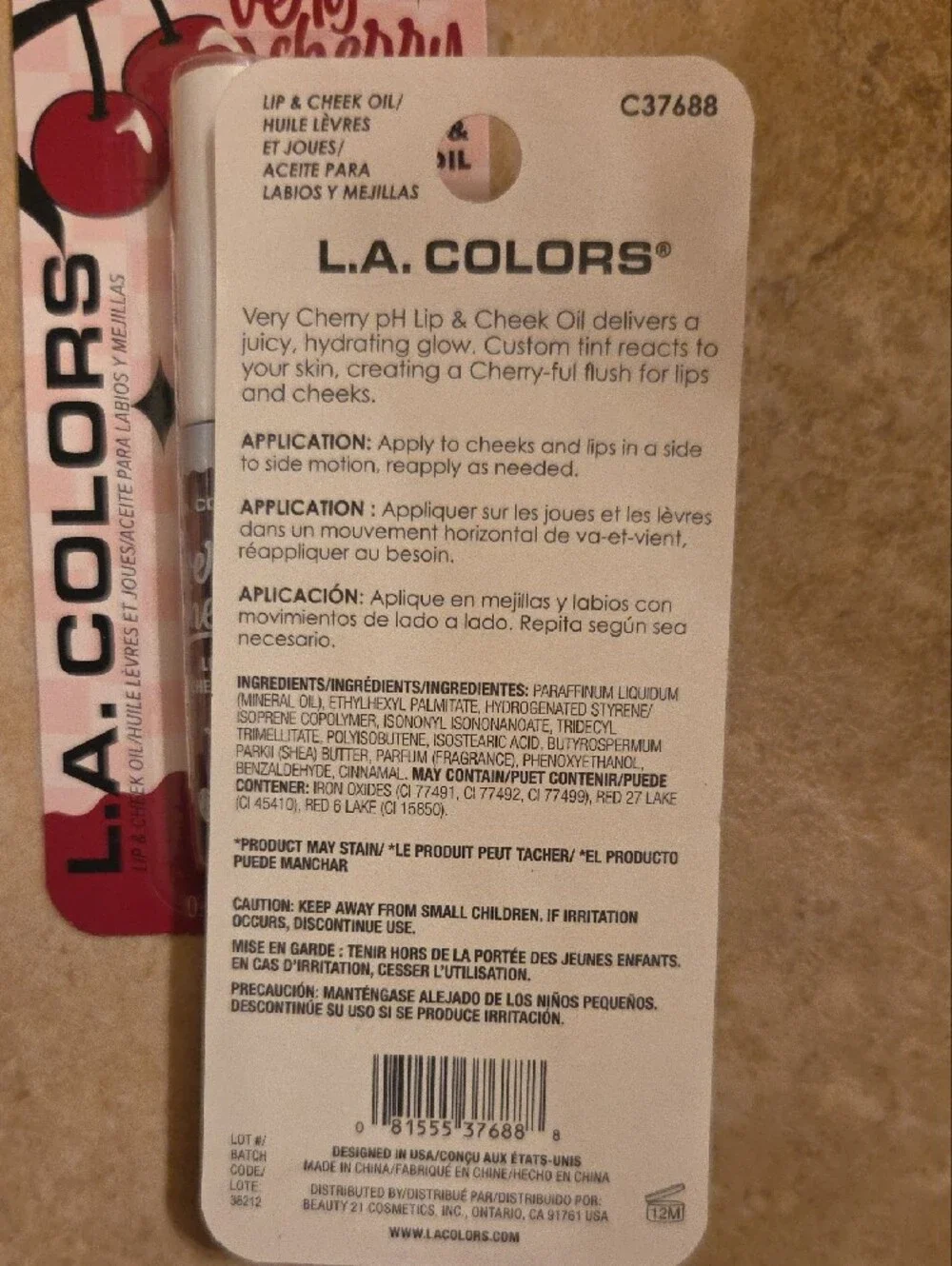 2 L.A. Colors Very Cherry Lip & Cheek Oil